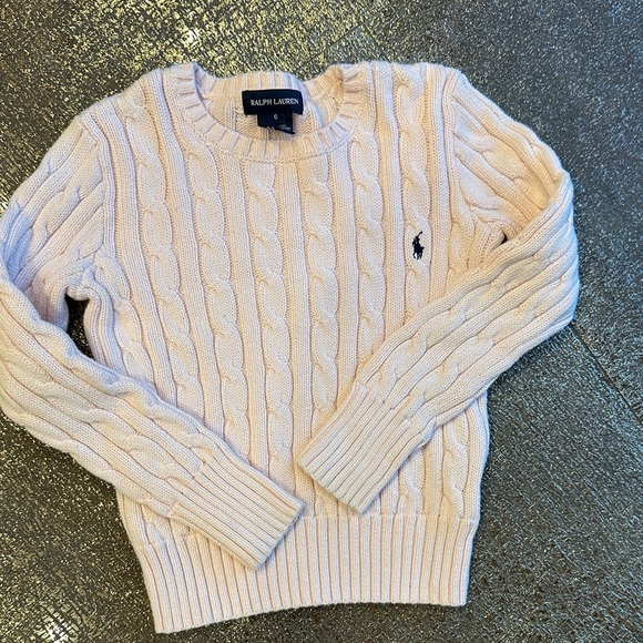 Ralph Lauren girls Soft Cream Cable Knit Sweater - Picture 1 of 3